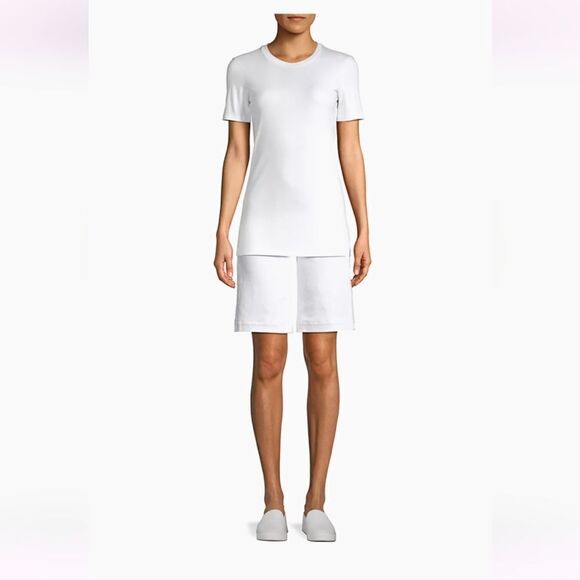 NWT JEN7 by 7 For All Mankind High Waist Denim Bermuda Shorts in White - Picture 3 of 11